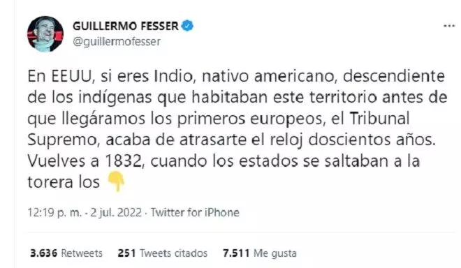 El primer tuit del aclamado hilo de Twitter de Guillermo Fesser