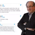 Imagen combinada de Salman Rushdie y varios tuits. - Europa Press / Twitter