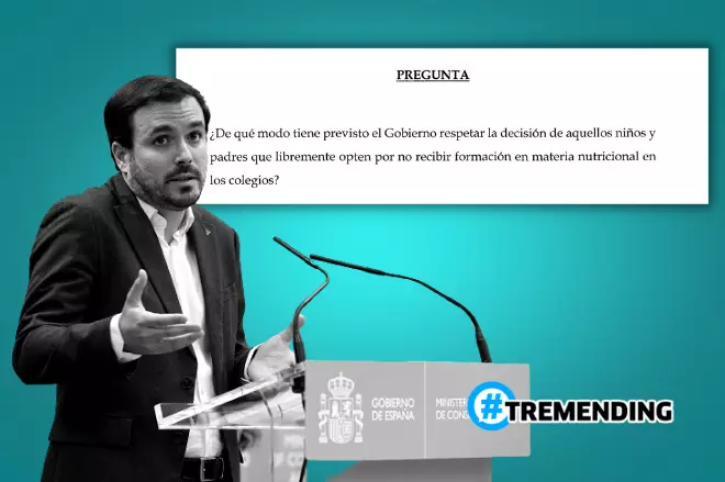 Alberto Garzón publica una pregunta que le ha planteado un grupo parlamentario. - Twitter/Europa Press/Tremending