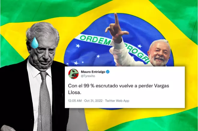 Imagen combinada de Mario Vargas Llosa y Lula da Silva y un tuit. - Europa Press/Twitter/Tremending