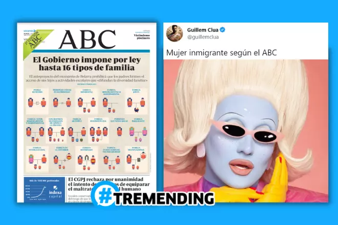 Imagen combinada de una portada del 'ABC' y un tuit. — Twitter