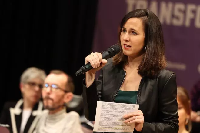 La secretaria general de Podemos y ministra de Derechos Sociales y Agenda 2030, Ione Belarra. – Fabián Simón / Europa Press