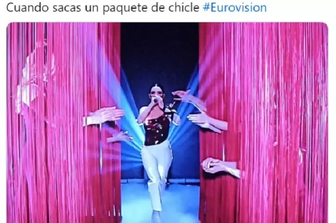 Captura de pantalla de uno de los memes de la final de Eurovisión, que en este caso protagoniza Blanca Paloma