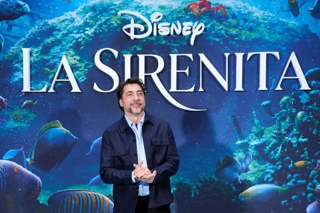 Javier Bardem, durante la presentación de la película 'La Sirenita'.- Disney
