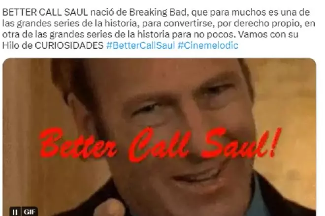 Una captura de pantalla del hilo de Cinemelodic sobre 'Better Call Saul'