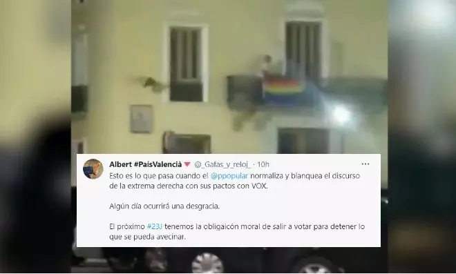 Arrancan las banderas LGTBIQ+ del ayuntamiento de Albaida (València)