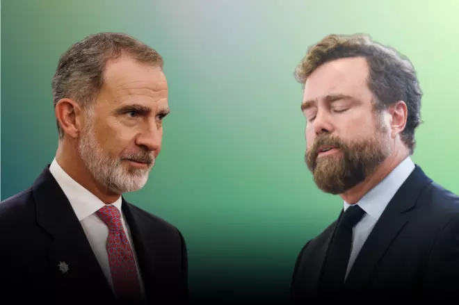 Ilustración del rey Felipe VI e Iván Espinosa de los Monteros. – Europa Press/Tremending