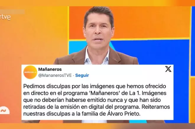 El presentador de 'Mañaneros', Jaime Cantizano, se disculpa por la emisión en TVE de las imágenes del cuerpo de Álvaro Prieto