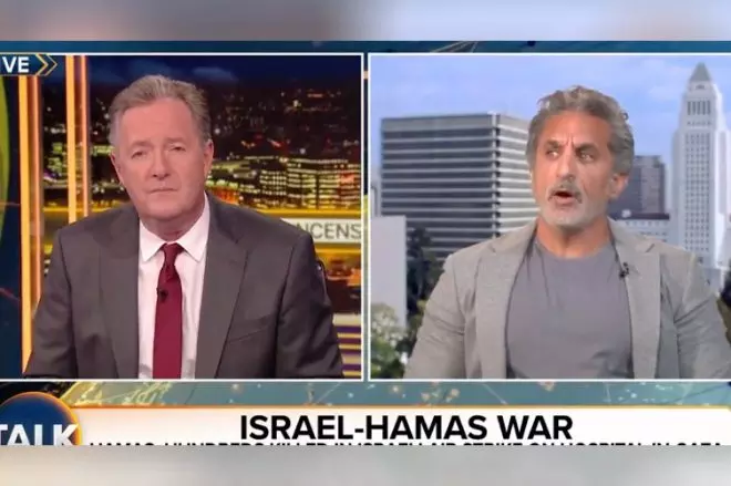 El humorista egipcio Bassem Youssef responde a las preguntas sobre la situación en Israel y Palestina en el programa 'Piers Morgan Uncensored'.