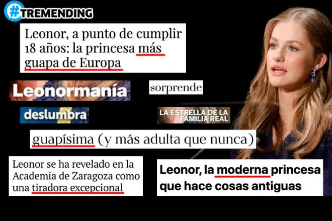 Diferentes titulares publicados en los últimos días sobre la princesa Leonor con motivo de la jura de la Constitución.