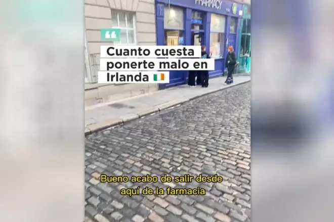 Captura del vídeo de un joven añorando la sanidad española desde Dublín (Irlanda)