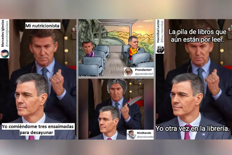 "Cuando el meme se convierte en realidad": los tuits más descacharrantes con una foto de Sánchez y Feijóo