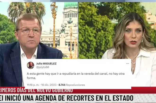 Captura de pantalla del canal de televisión argentino La Nación +