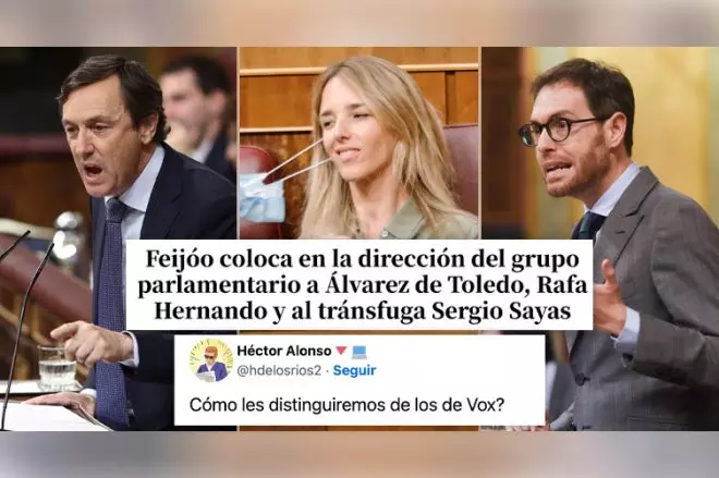 Feijóo coloca en la dirección del grupo parlamentario a Álvarez de Toledo, Rafa Hernando y al tránsfuga Sergio Sayas