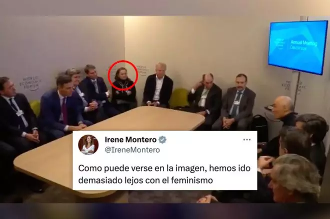 Una mujer entre los asistentes a la reunión de Sánchez con las élites empresariales españolas.