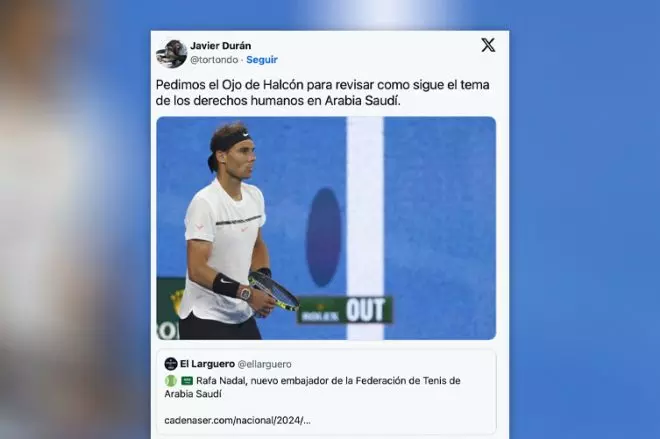 Críticas en redes contra Rafa Nadal.