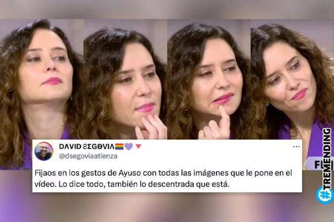 Las caras de Isabel Díaz Ayuso en el programa de Ana Terradillos.