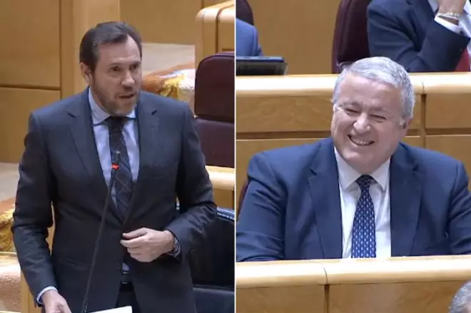 Óscar Puente y Francisco Bernabé en el Senado.