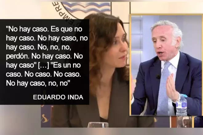 Eduardo Inda hablando del caso de la pareja de Isabel Díaz Ayuso en Telecinco.