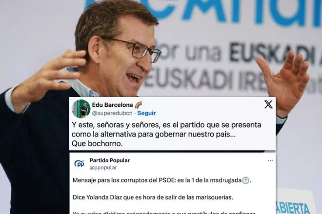 El bochonoso tuit que el PP ha publicado a la una de la mañana.