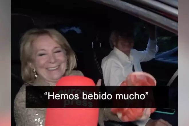 Esperanza Aguirre y su marido, en la boda de Almeida.