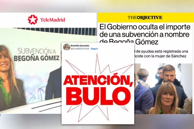 Capturas de la noticia falsa en The Objective y Telemadrid.-