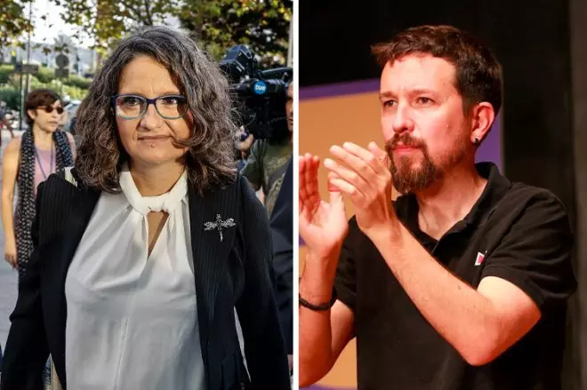 Mónica Oltra y Pablo Iglesias. EUROPA PRESS