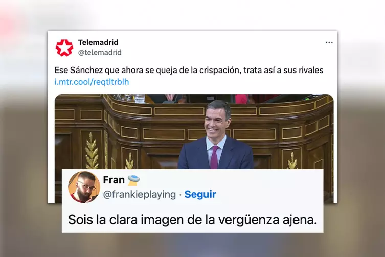  Luego os quejáis de que os llamen TeleAyuso : el bochornoso tuit de Telemadrid sobre Pedro Sánchez