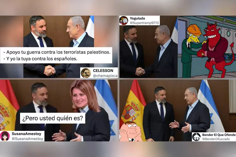 Los memes más tronchantes de la reunión entre Abascal y Netanyahu: "-Vengo por lo del genocidio. -¿Que si quiero o que si tengo?"