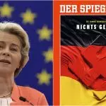 Ursula von der Leyen (izq) y la portada de Der Spiegel 'Nicht gelernt?' (dcha).- EFE/Der Spiegel/Público