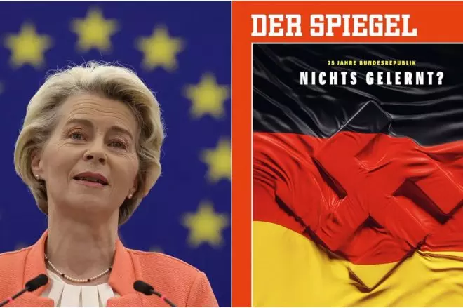 Ursula von der Leyen (izq) y la portada de Der Spiegel 'Nicht gelernt?' (dcha).- EFE/Der Spiegel/Público