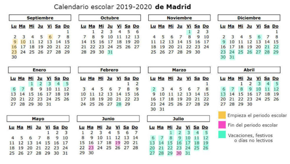 Calendario escolar 2019-2020: Así será el calendario escolar 2019-2020: festivos, puentes y | Público