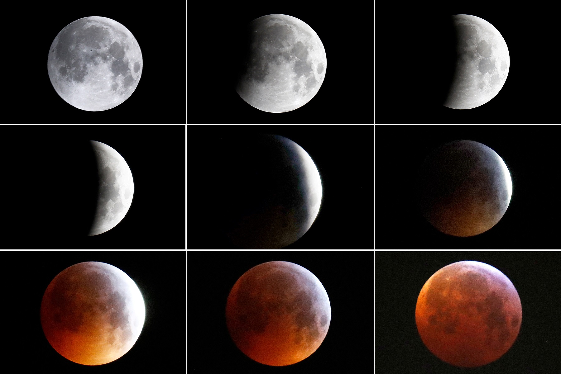 Eclipse lunar Las espectaculares imágenes del eclipse lunar y la