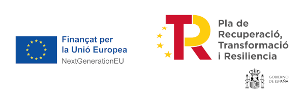 Logotipos Finançat per la Unió Europea y Pla de recuperació, transformació i resilencia