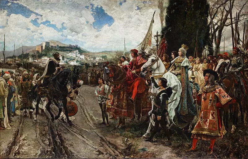 El cuadro 'La rendición de Granada' del pintor español Francisco Pradilla y Ortiz en 1882.- Senado de España