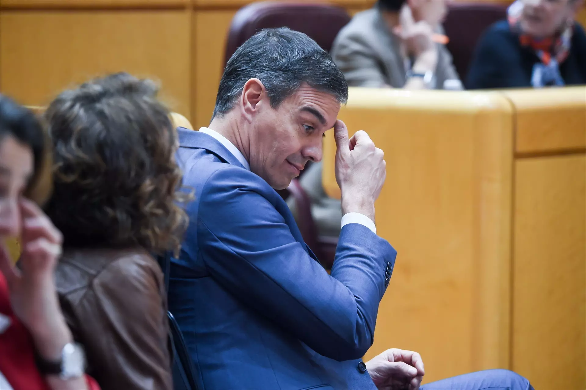 Pedro Sánchez, durante la sesión de control en el Senado de este martes. — Gustavo Valiente / Europa Press