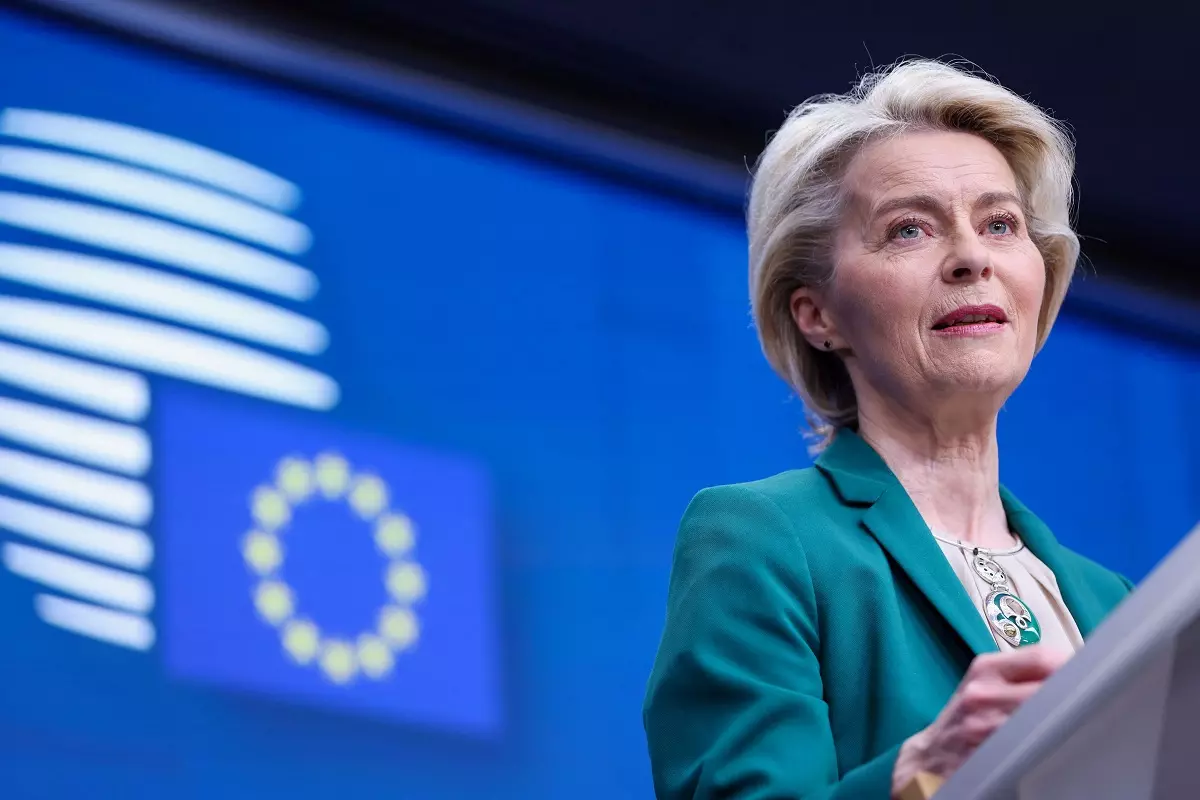 La presidenta de la Comisión Europea, Ursula von der Leyen, asiste a una conferencia de prensa el día de una cumbre de líderes de la Unión Europea, en Bruselas, el 22 de marzo de 2024. — Reuters