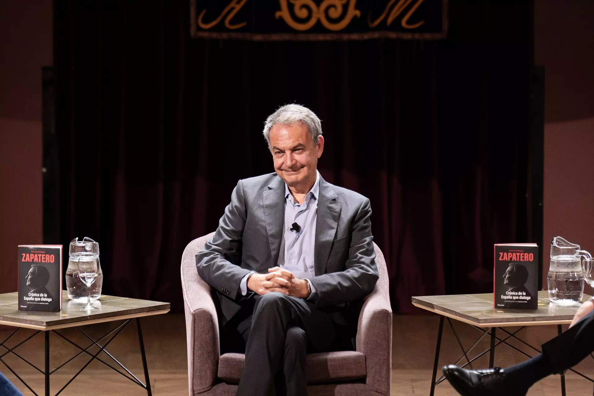 José Luis Rodríguez Zapatero, expresidente del Gobierno, durante la presentación del libro 'Crónica de la España que dialoga'. — Diego Radamés / Europa Press