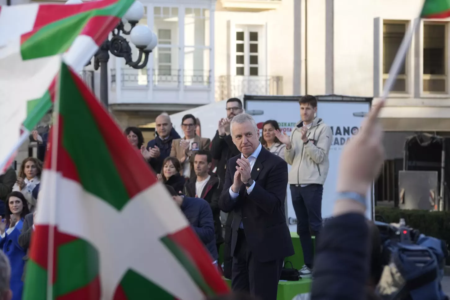 El lehendakari Iñigo Urkullu durante el acto de este jueves en Gasteiz. — Adrián Ruiz Hierro / EFE