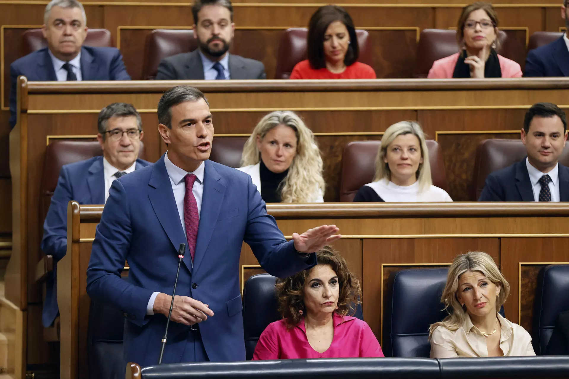 El presidente del Gobierno, Pedro Sánchez, interviene en la sesión de control al Gobierno celebrada este miércoles en el Congreso. — J.P.Gandul / EFE