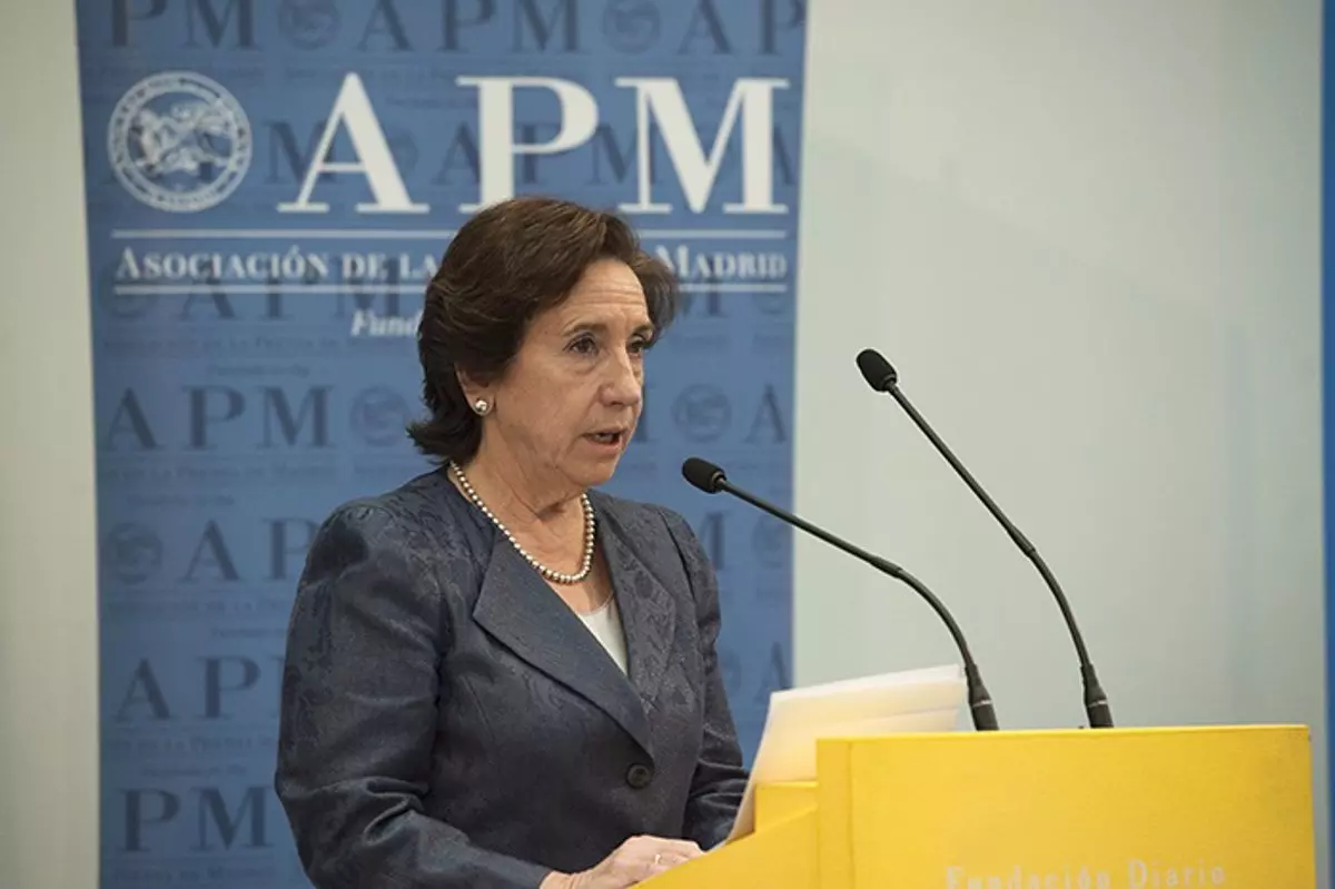 Victoria Prego en una imagen de archivo, cuando presidía la APM. — Pablo Vázquez / EUROPA PRESS