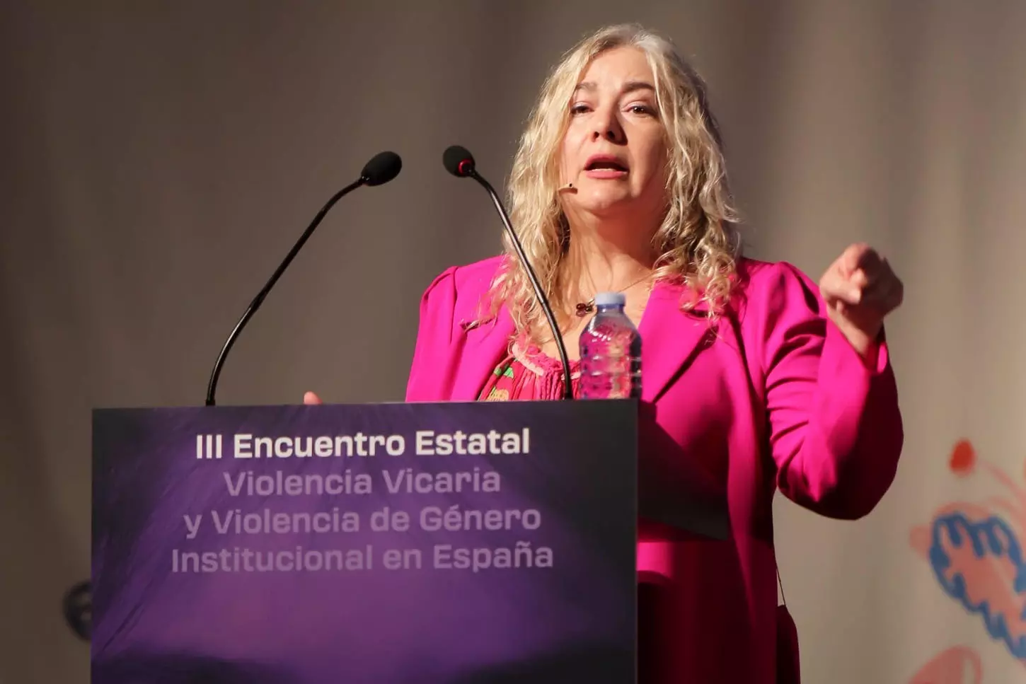 La jueza Isabel Giménez, durante su intervención en el reciente III Encuentro Estatal sobre Violencia Vicaria y Violencia de Género Institucional, en Barcelona— Fátima Vizuete Montero