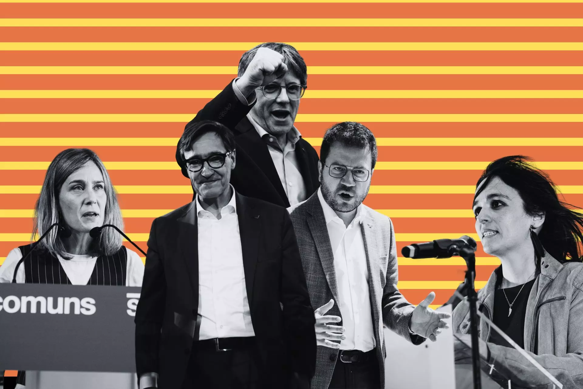 Fotomontaje a partir de imágenes de Europa Press de varios candidatos a la Presidencia de la Generalitat de Catalunya. — Público / Europa Press / Chema Molina