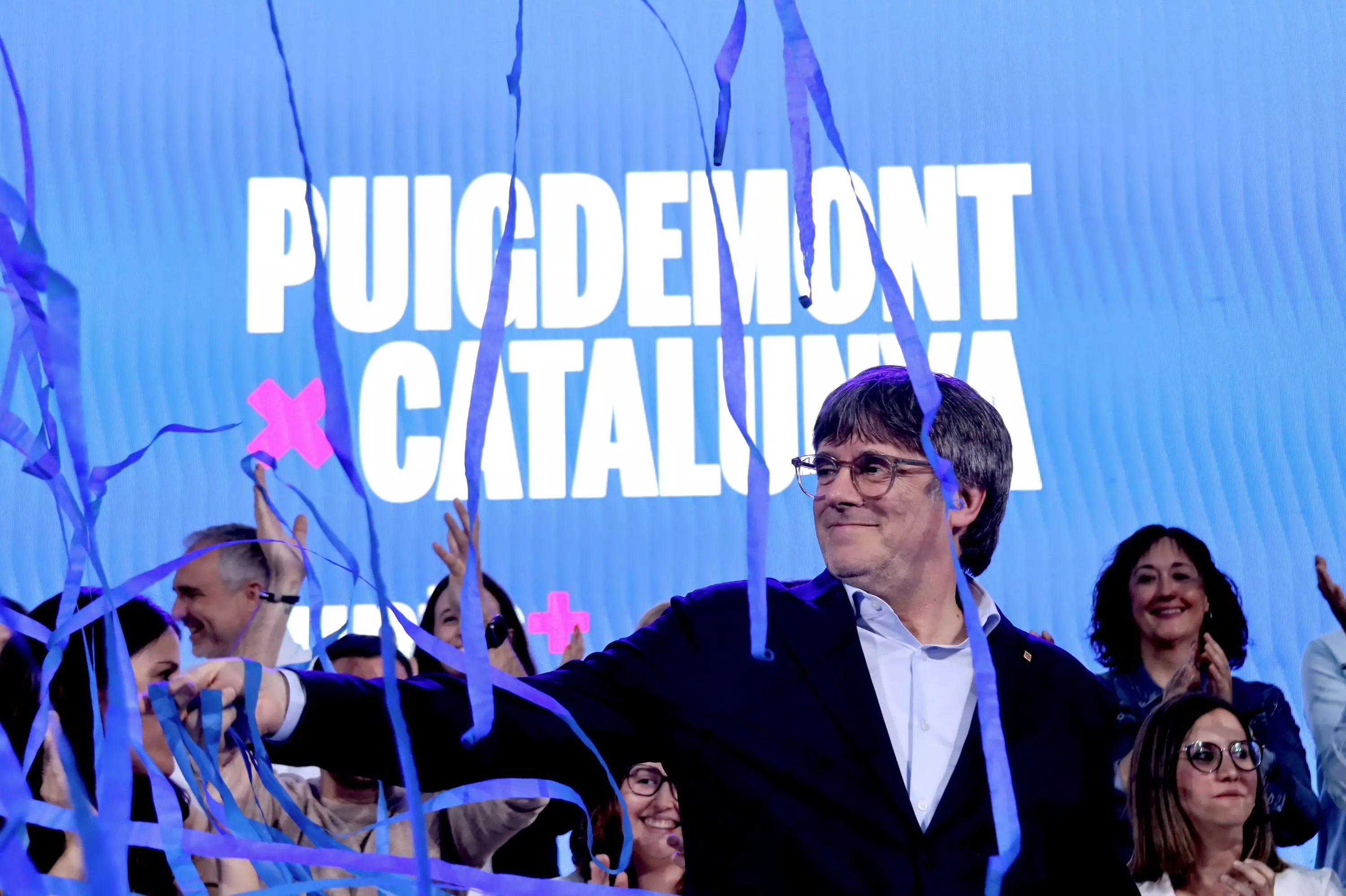 El candidato de Junts, Carles Puigdemont, cierra campaña en Elna (Catalunya Nord). — Nico Tomás / ACN