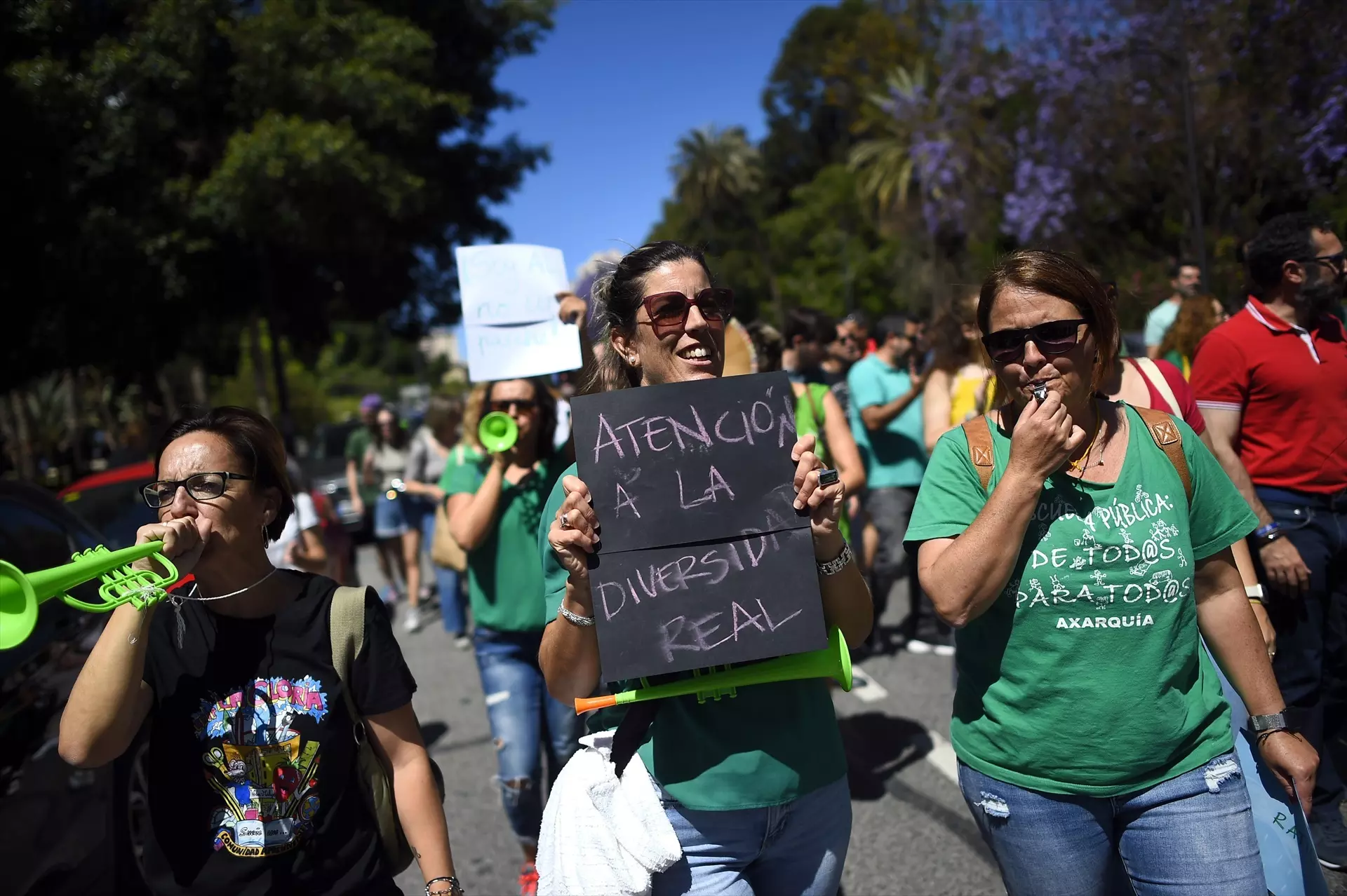 Imagen de la jornada de huelga educativa en Málaga. — Álex Zea / Europa Press