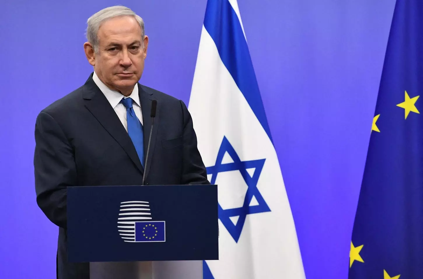 Fotografía de diciembre de 2017 de Benjamin Netanyahu, entonces también primer ministro de Israel, en una visita a las instituciones de la UE en Bruselas. — EMMANUEL DUNAND / AFP