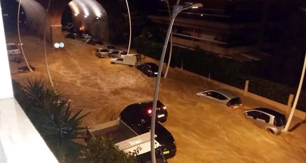 Imagen de un túnel de Cannes afectado por las inundaciones difundida por Twitter