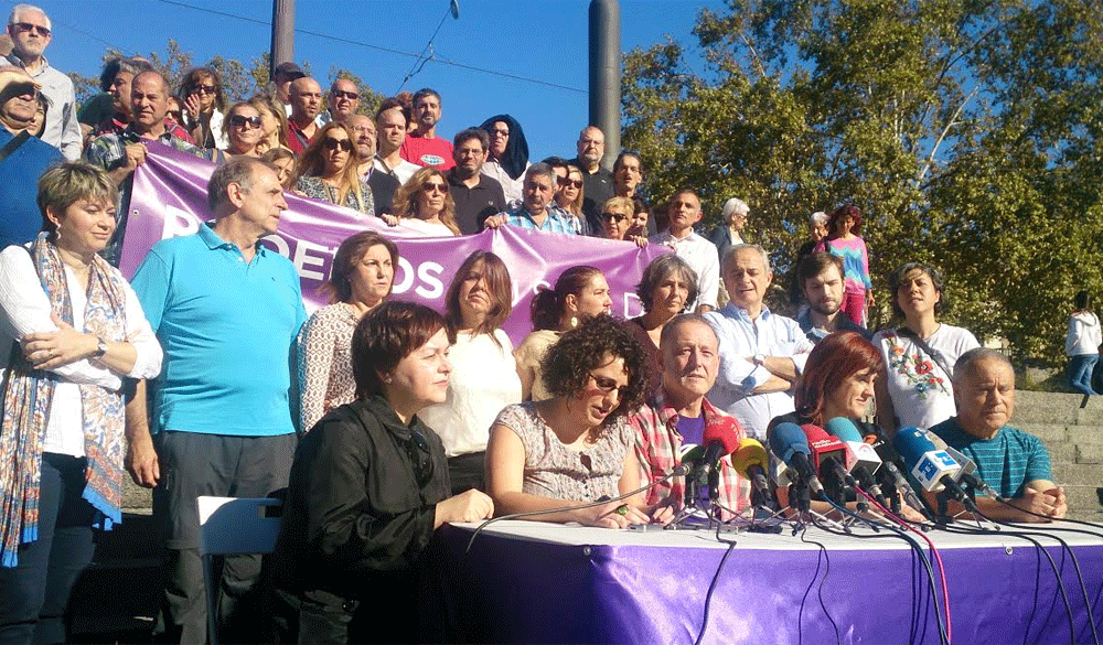 Un momento de la rueda de prensa en Bilbao./ D. A.