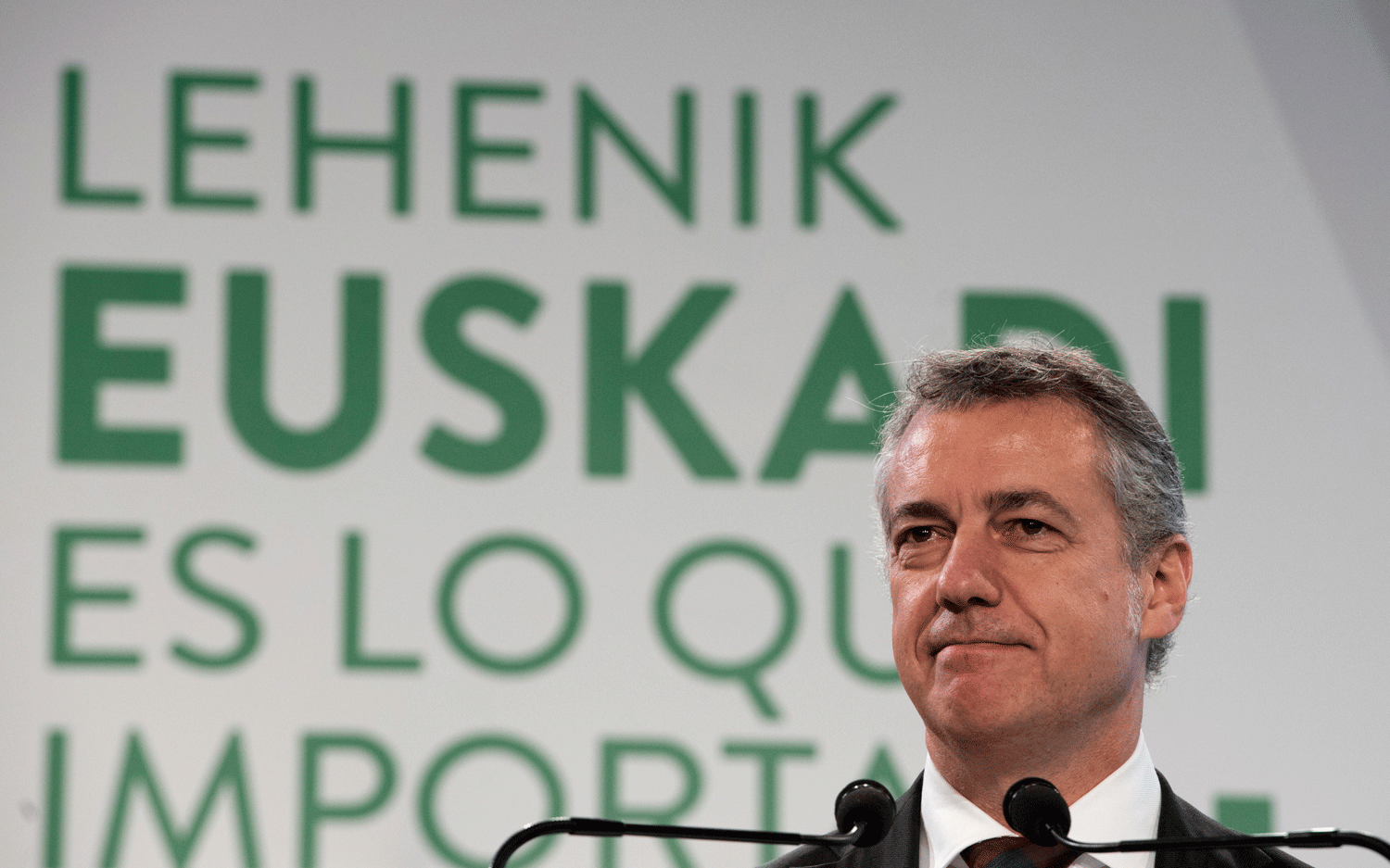 El Lehendakari Iñigo Urkullu durante el acto de arranque de campaña en Vitoria. EFE