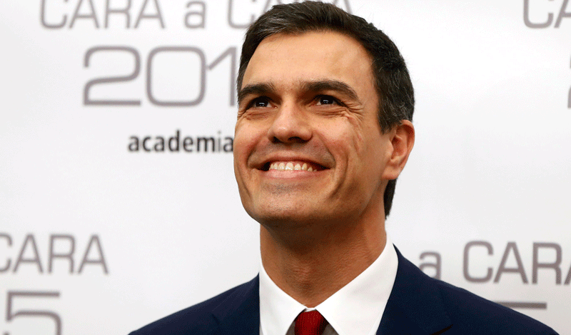 Pedro Sánchez, minutos antes de empezar el debate./ REUTERS Pedro Sánchez, minutos antes de empezar el debate./ REUTERS